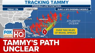 Hurricane Tammy's Path Unclear As It's Currently Forecast To Track Near Bermuda This Weekend