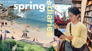 thrift haul, bookshops, & sunny spring energy - a vlog