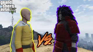 GTA 5 -Saitama (One Punch Man) vs Madara Uchiha SUPERHERO BATTLE