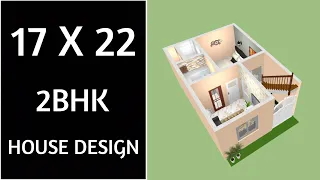 17 X 22 दो भाइयो के लिए घर का नक्शा ll 375 Sqft House Plan ll 17 X 22 House Design