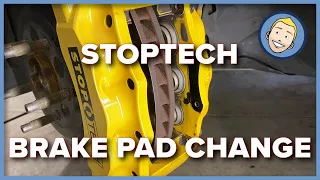 StopTech ST-60 Front Brake Pad change DIY | 2015 BMW M4 F82