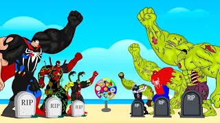 Team Hulk, Spiderman, Captain Vs Team Superman, Ironman, Deadpool : Returning from the Dead SECRET