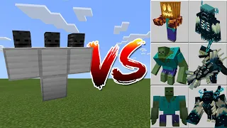 The WITHER GOLEM vs ZOMBIES and WARDENS