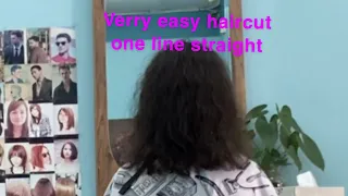 Super easy haircut one line straight April 19