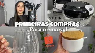 PRIMEIRAS COMPRINHAS DO MEU ENXOVAL DE CASA NOVA 🏠💗| na Shopee, Shein…