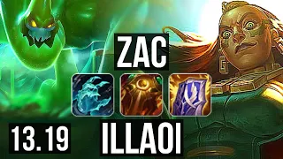 ZAC vs ILLAOI (TOP) | 3.4M mastery, 8/1/9, 1700+ games, Rank 7 Zac | EUW Grandmaster | 13.19