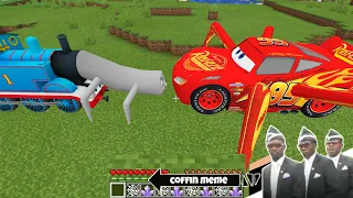 Worm Thomas Train vs Spider McQueen in Minecraft - Coffin Meme