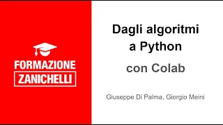 Webinar .- Dagli algoritmi a Python: con Colab