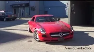 Mercedes-Benz SLS AMG - Startup, Hard Revs and Acceleration!