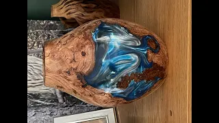 Woodturning | Cherry Burl and Resin Hollow Form