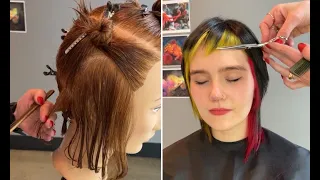 Hair Cutting Techniques: Layered, Dry Cutting | Assymetrical Cut with Micro fringe