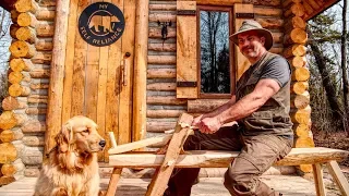 Traditional Woodworking in the Forest with My Dog, Cali the Golden Retriever