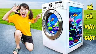 Hà Sam Tự Làm Bể Cá Cảnh Siêu Đẹp Từ Máy Giặt Cũ