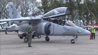 FADEA IA-63 Pampa III A-701 encendido y trasladándose a la Linea de Vuelo en Reconquista 05-10-2019