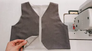 Have You Ever Seen The Way To Sew A Vest With Lining Easily Like This ⭐️ Tailor Nour