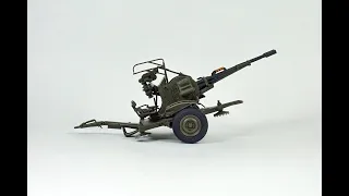 ЗУ 23-2 1:35 (trumpeter) обзор масштабная модель / Model anti-aircraft gun