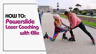 How to stop on inline skates using the Powerslide. Laser Coaching with Ellie (watch till the end).