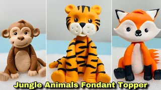 Quick & Easy Jungle Animals Fondant Cake Topper Tutorial