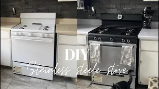 DIY OVEN TRANSFORMATION | I SPRAY-PAINTED MY OVEN STAINLESS STEELE
