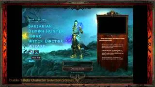 Diablo 3 Character Selection Screen - Beta