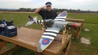 Phoenix Model V1 Spitfire 1.5m with ASP 10cc four stroke RC plane Test flight