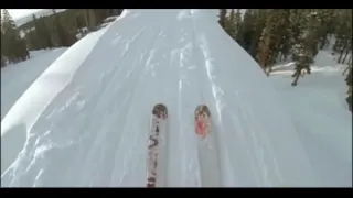Backflip skiing in the first person