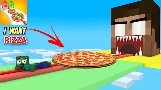 Monster School: I Want Pizza 3D Run Challenge - Minecraft Animation