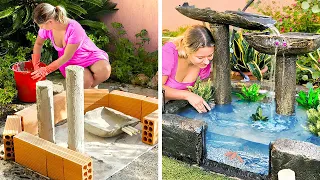DIY CEMENT PROJECTS || HANDMADE FOUNTAINS FOR YOUR HOME AND BACKYARD