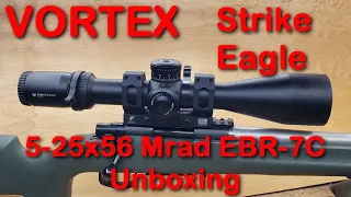 Vortex StrikeEagle 5-25x56 MRAD EBR-7c Reticle Unboxing