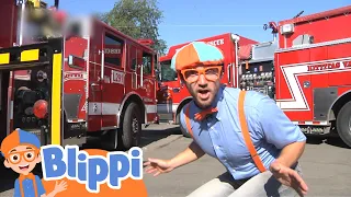 Blippi Explores a Fire Truck | Kids Fun & Educational Cartoons | Moonbug Play and Learn