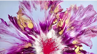 Stunning Hibiscus Flower! Using Cell Activator in a Dutch Pour - and then Spinning it out!