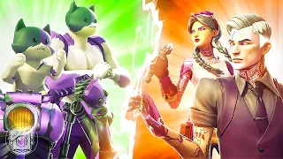 SHADOW MIDAS & JULES vs. SHADOW KIT & MEOWSCLES! (Fortnite Family Feud)