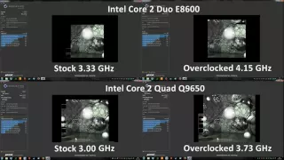 Core 2 Duo E8600 vs Core 2 Quad Q9650 - Stock vs Overclock - Cinebench R15 Benchmark Test