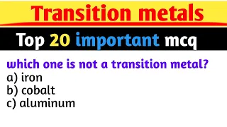 #transition metals/ important mcqs of transition metals/ kppsc, lectureship,SST ,jam chemistry Mcqs