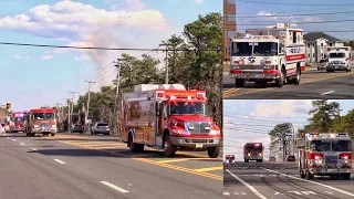 Huge Convoy Of Fire Trucks Responding To A Massive Brush Fire In Lakewood Nj 3-14-21