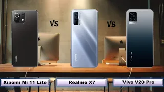 Xiaomi Mi 11 Lite vs Realme X7 vs Vivo V20 Pro