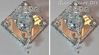 Dollar Tree DIY Elegant Glam Crystal Wall Sconces