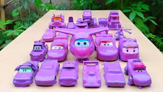 Clean up muddy minicar & disney car convoys! Lightning Mcqueen, Tow Mater, Cruz Ramirez