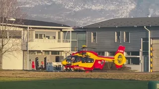 **New** 5 blades rotor Airbus Helicopters H145 D3 Dragob 74 Sécurité Civile landing at Annecy