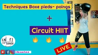 BOXING AT HOME - Workout live #3  - Savate boxe française + HIIT -