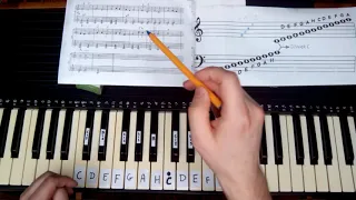 Learning to read notes on the keyboard from A to Z - lesson 1