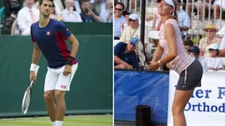 Novak Djokovic parodies Maria Sharapova /🤣🤣🤣 funny moment in tennis