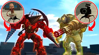 FUTURE ULTIMATE DRILL-MAN CRAB vs INFECTED UPGRADED CLOCKMAN TITAN in Garry's Mod!