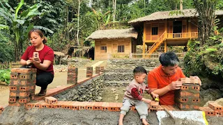 Harvesting giant turmeric roots | Build a pillar around a fish pond - Chúc Tòn Bình