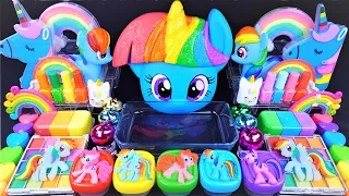 Pony Rainbow Slime Mixing Random Cute, shiny things into slime #ASMR #Satisfying #slimevideos #슬라임