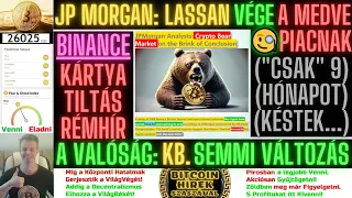 Bitcoin Hírek (1731) - JP Morgan: Lassan Vége a Kripto Medve Piacnak🧐 ("Csak" 9 Hónapot Késtek...)