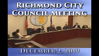 Regular Meeting of the Richmond City Council on December 2, 2019