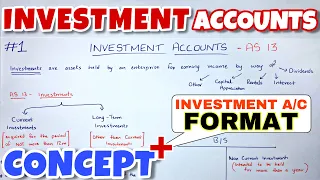 #1 Investment Accounts - Concept & Format - CA INTER - By Saheb Academy