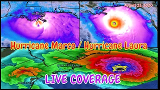 Hurricane Marco / Hurricane Laura - Live Coverage -The Severe Weather Channel Live - August 23, 2020