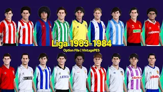 Liga española 1983 - 1984, Option File para PES 2021 y 2020  | Equipos clásicos (PC y PS4)